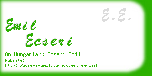 emil ecseri business card